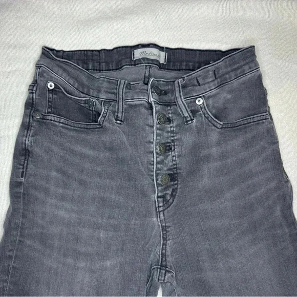 Madewell Cali Demi Boot Black Jeans. Fringed bottoms. 4 Button Fly. - Picture 4 of 11